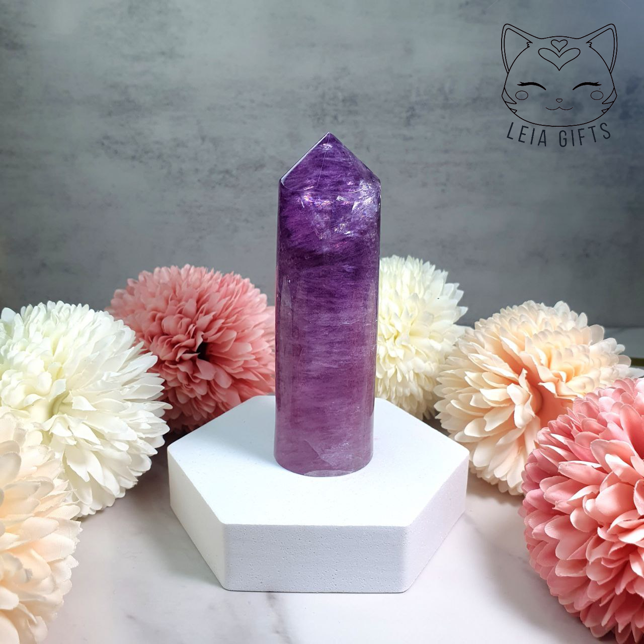 Purple Fluorite Cylinder Tower