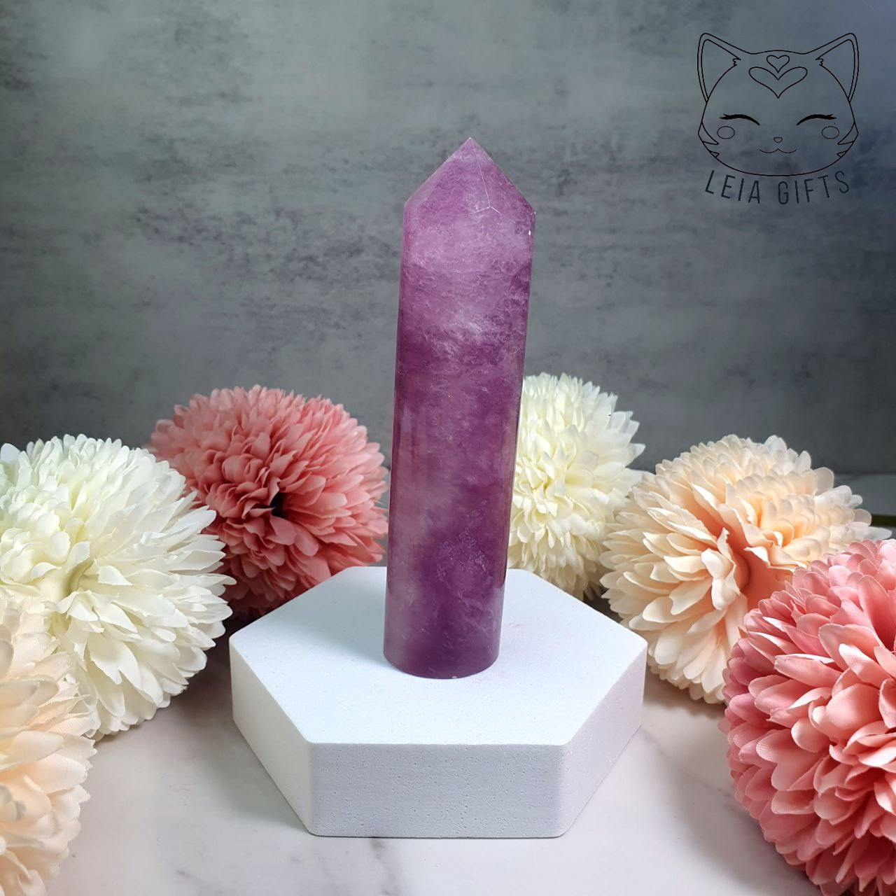 Purple Fluorite Cylinder Tower