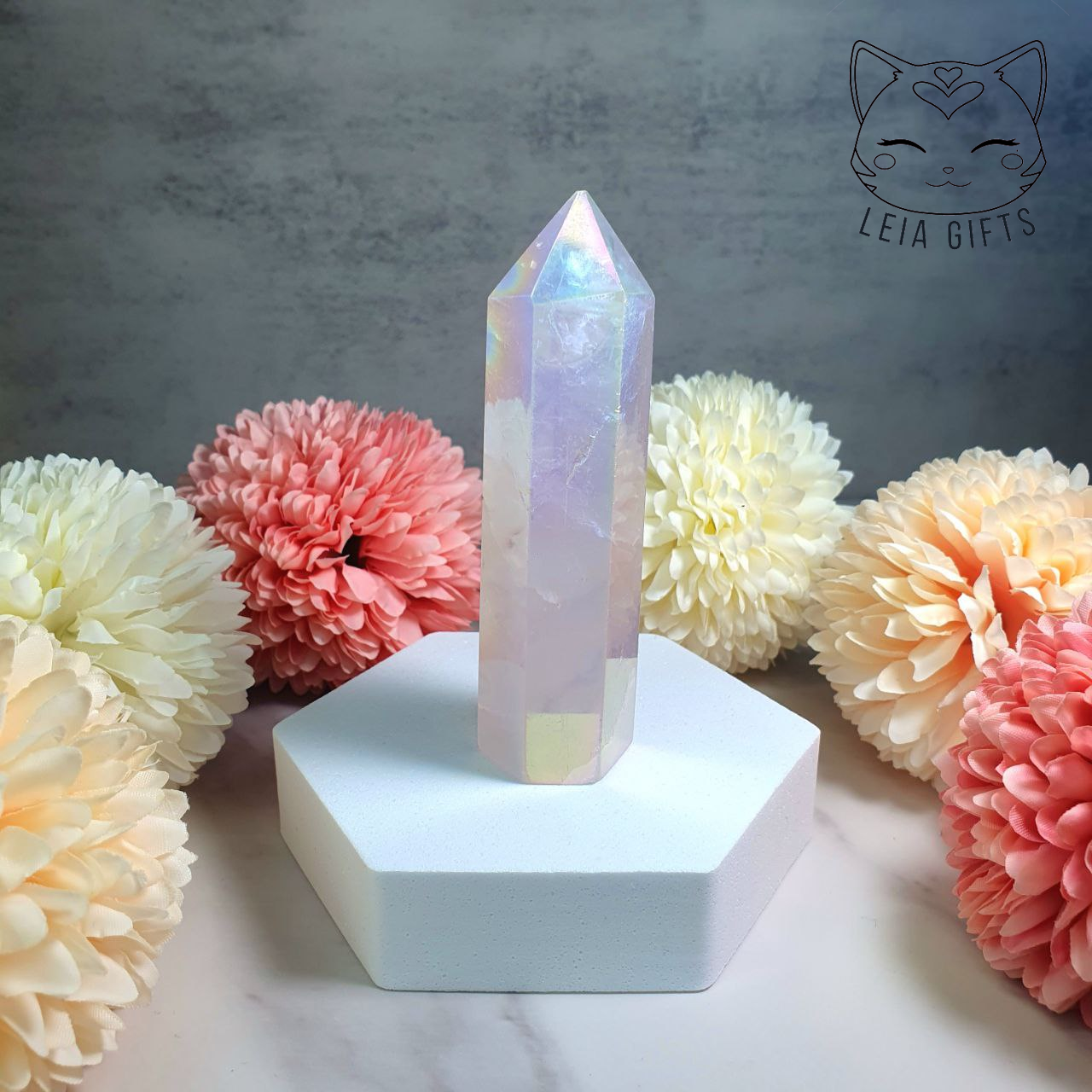 Aura Rose Quartz Tower