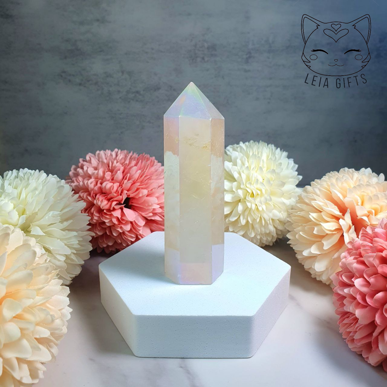 Aura Rose Quartz Tower