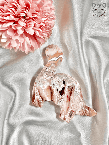 Pink Crazy Lace Agate Dinosaur