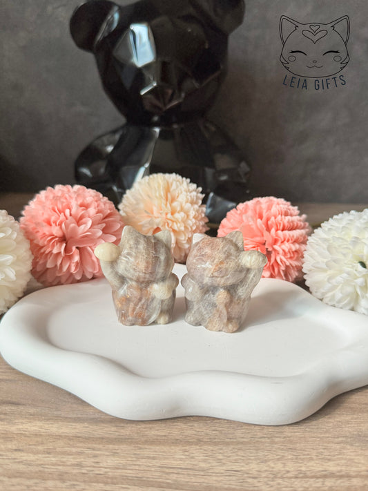 Moonstone Fortune Cats (Pair)