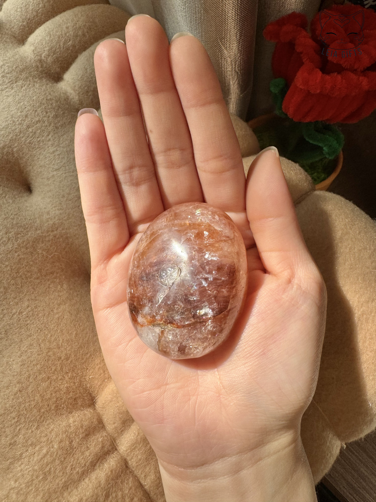 Fire Quartz Palmstone