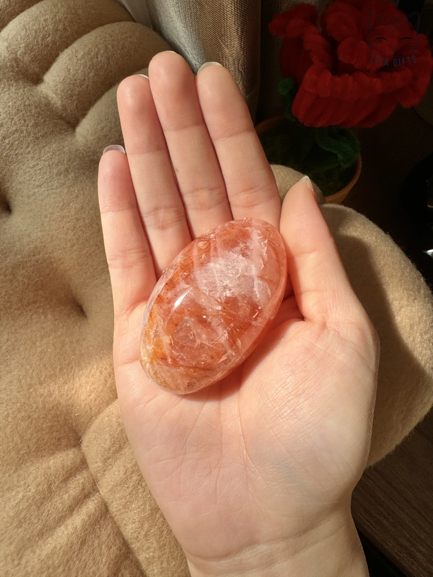 Fire Quartz Palmstone