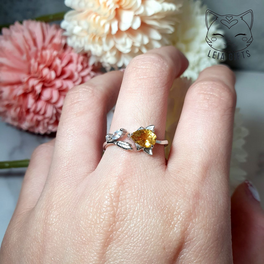 Citrine Fox Ring