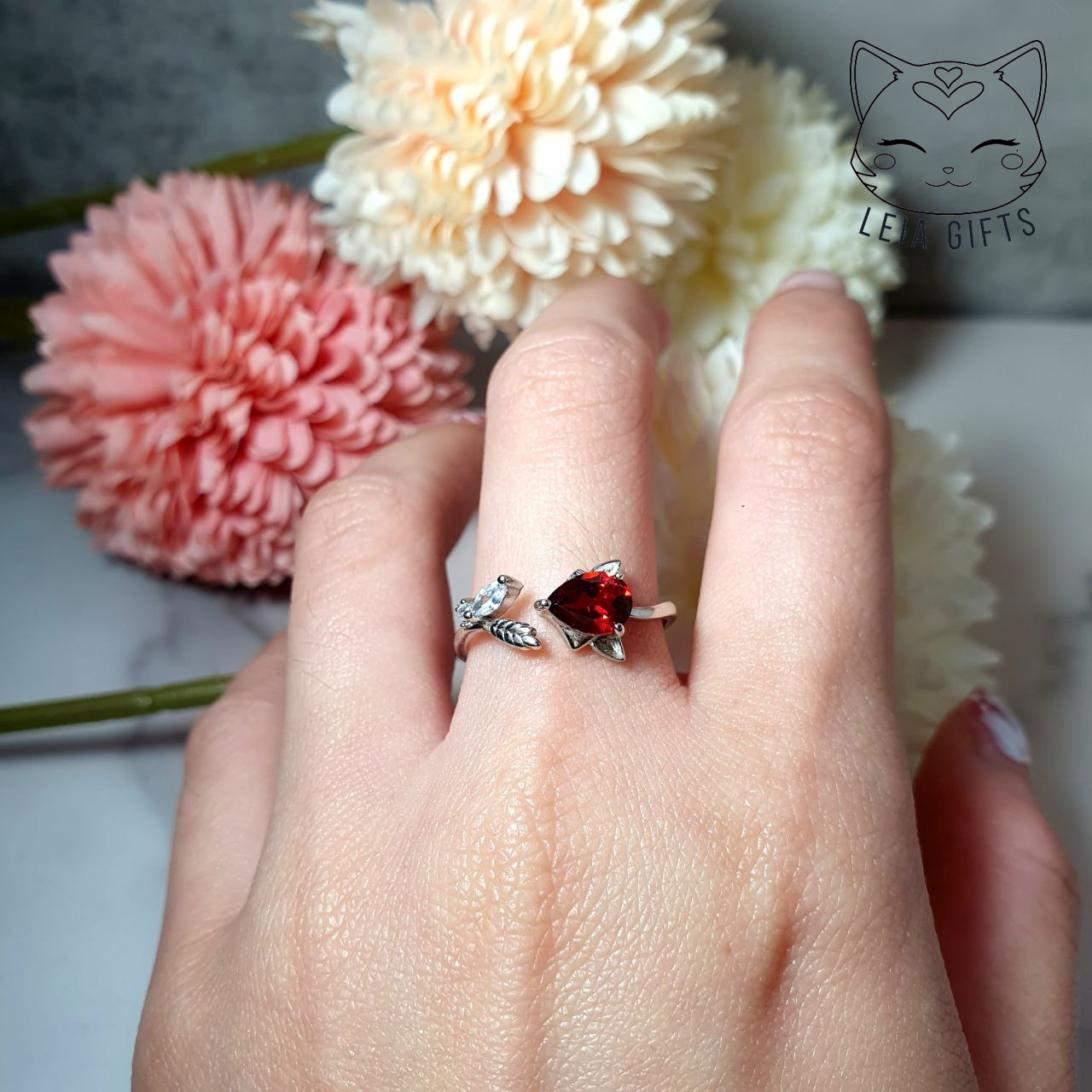 Garnet Fox Ring