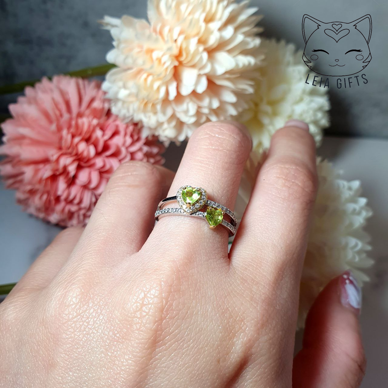 Peridot Heart Ring